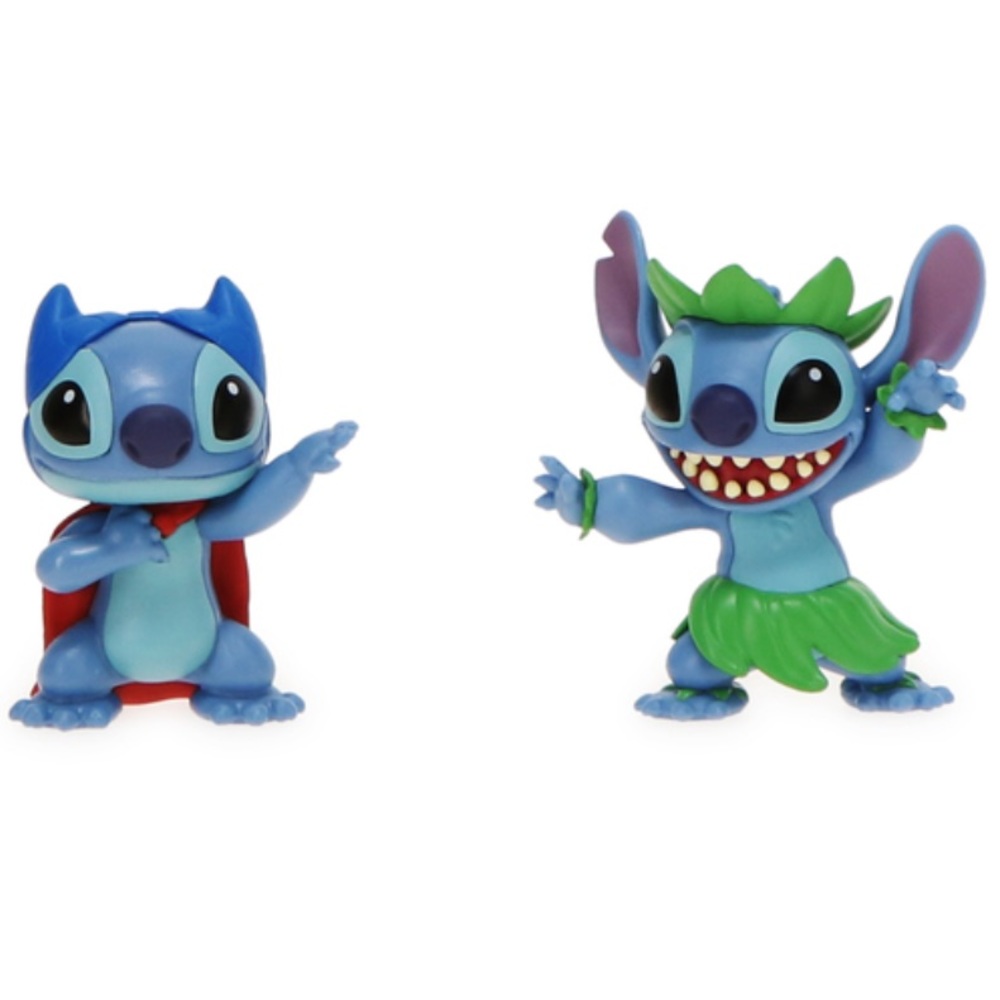 Set 2-pack mini Disney Stitch Figure -Superhero and Hula